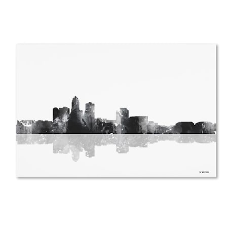 Marlene Watson 'Des Moines Iowa Skyline BG-1' Canvas Art,12x19